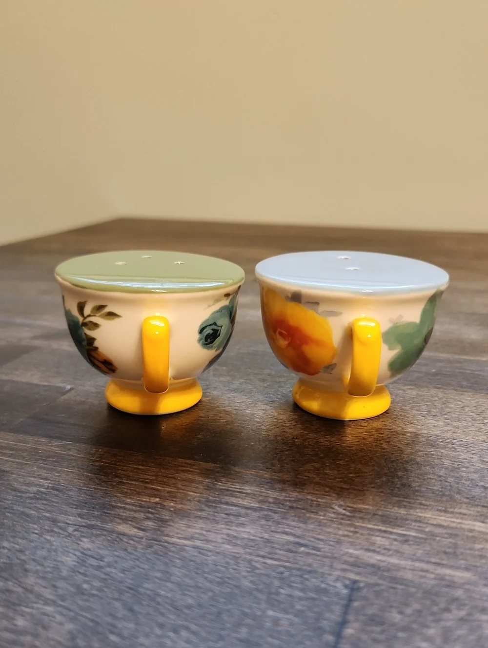 Pioneer Woman Rose Shadow Teacup Salt and Pepper Shakers